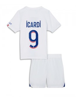 Paris Saint-Germain Mauro Icardi #9 Ausweichtrikot für Kinder 2022-23 Kurzarm (+ Kurze Hosen)